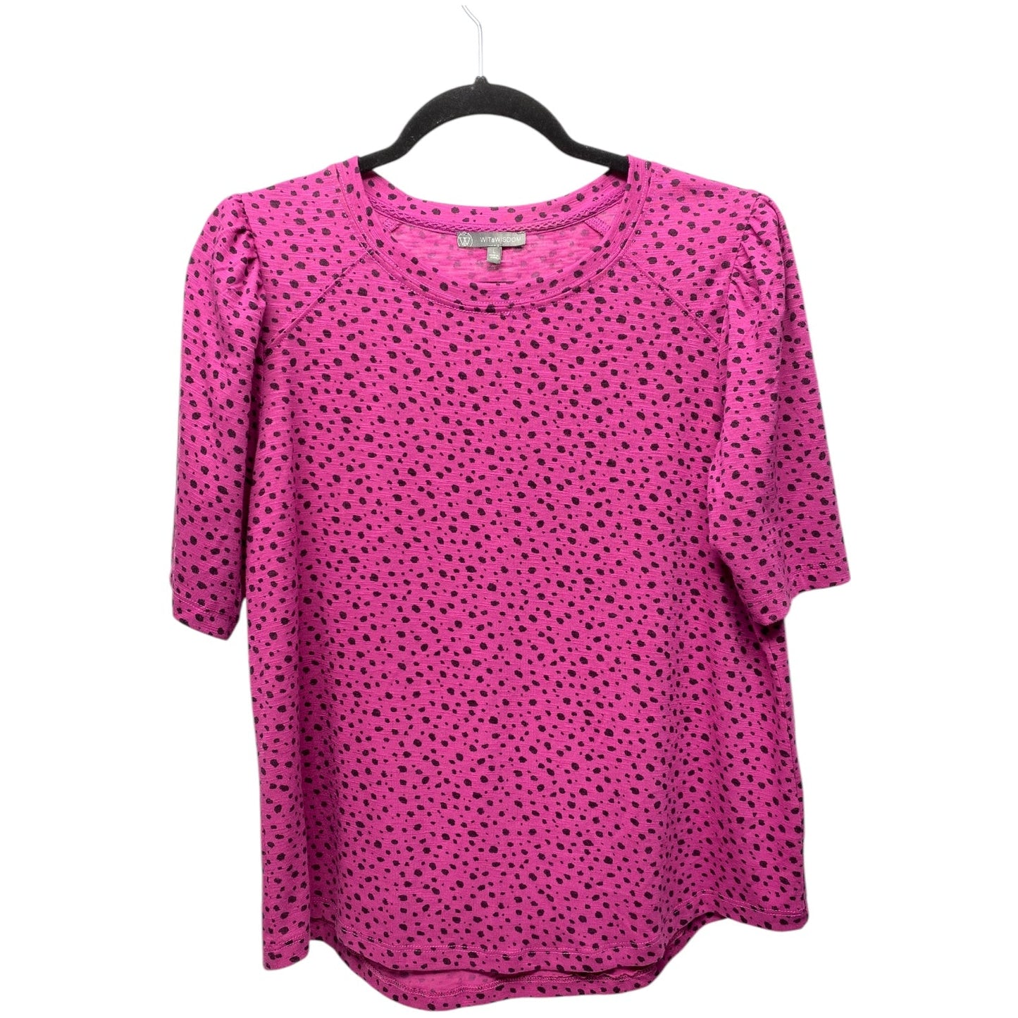 Top Short Sleeve By Wit & Wisdom In Pink, Size: L