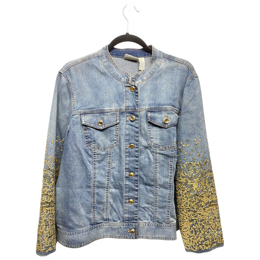 Jacket Denim By Chicos In Blue Denim, Size: L