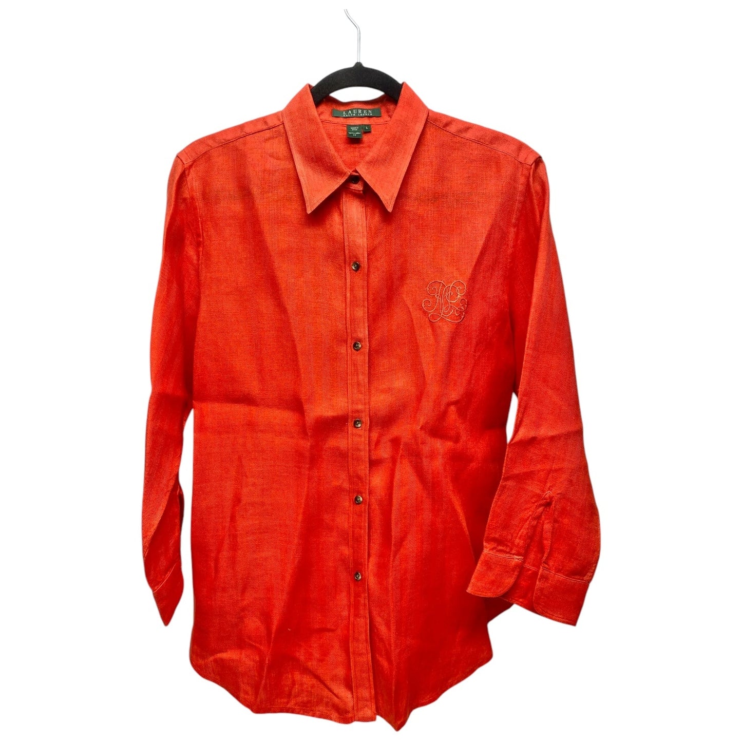 Top 3/4 Sleeve By Ralph Lauren In Red, Size: L