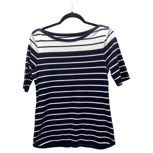 Top Short Sleeve By Talbots In Striped Pattern, Size: M