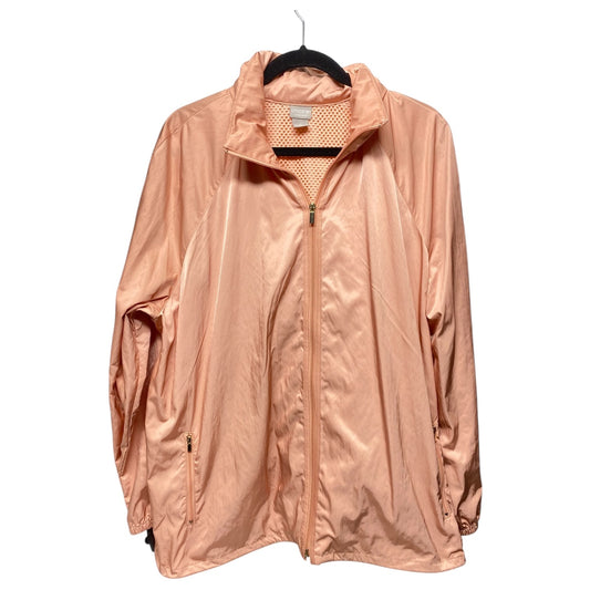 Coat Raincoat By Chicos In Peach, Size: 2x