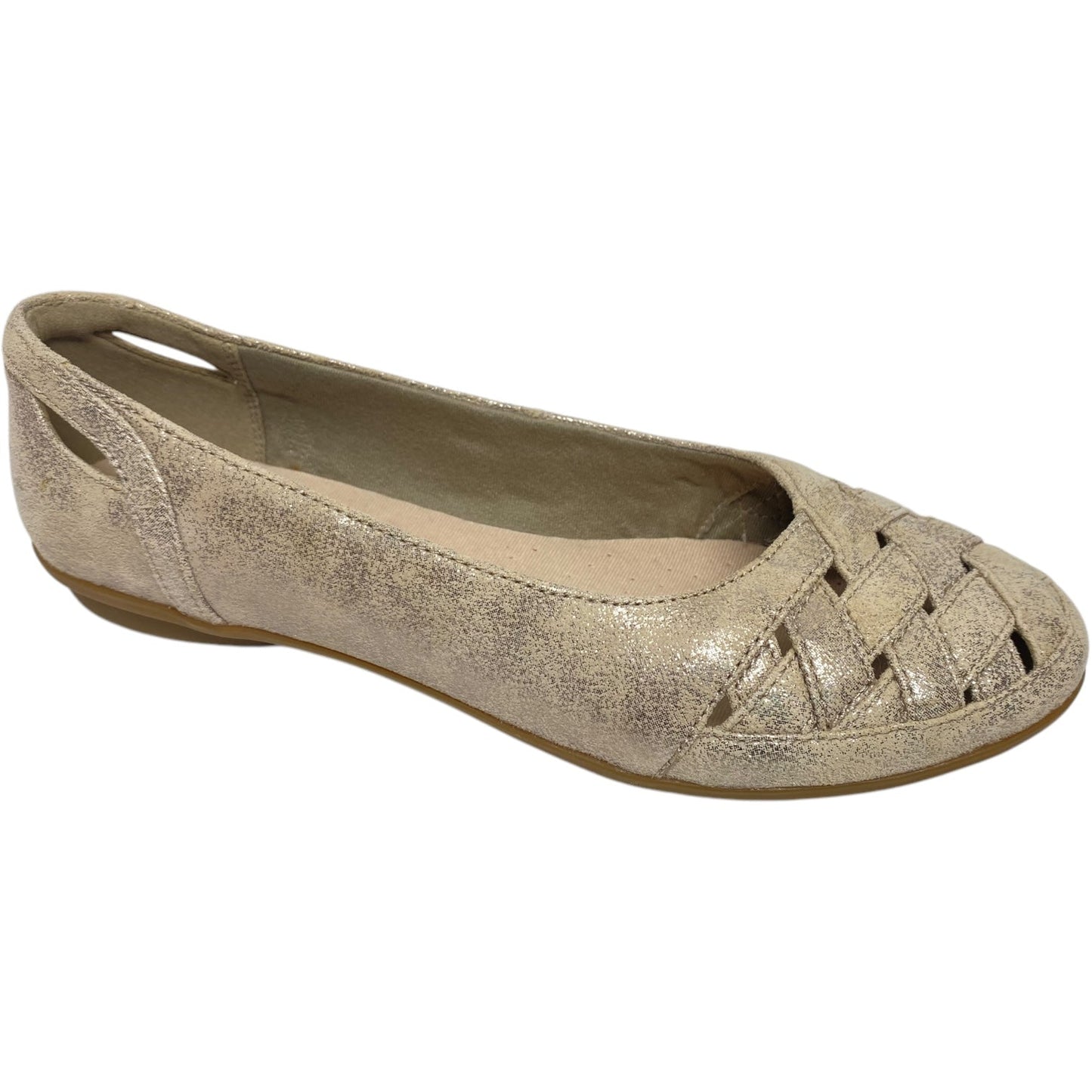 Shoes Flats By Clarks In Gold, Size: 7