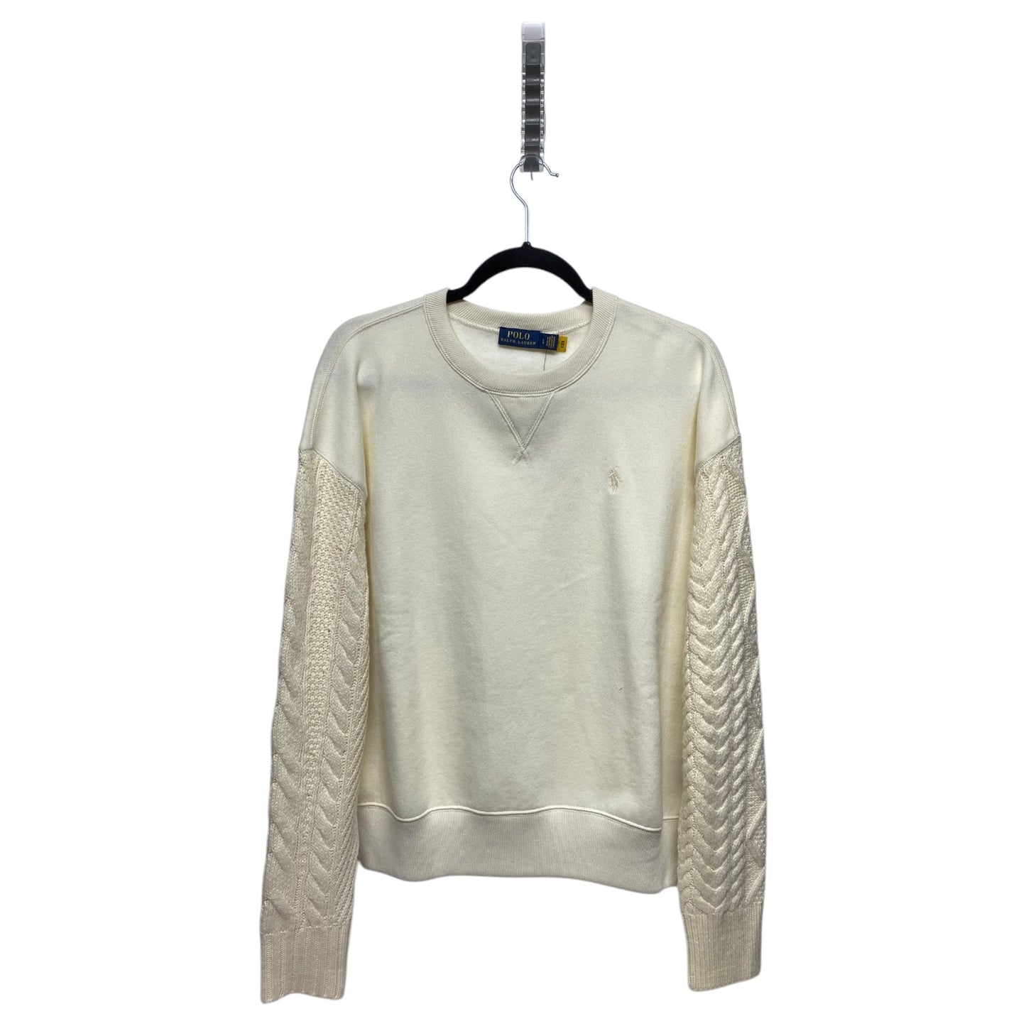 Sweatshirt Crewneck By Polo Ralph Lauren In Ivory, Size: L