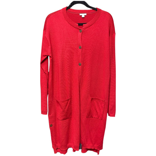 Sweater Cardigan By J. Jill In Red, Size: M