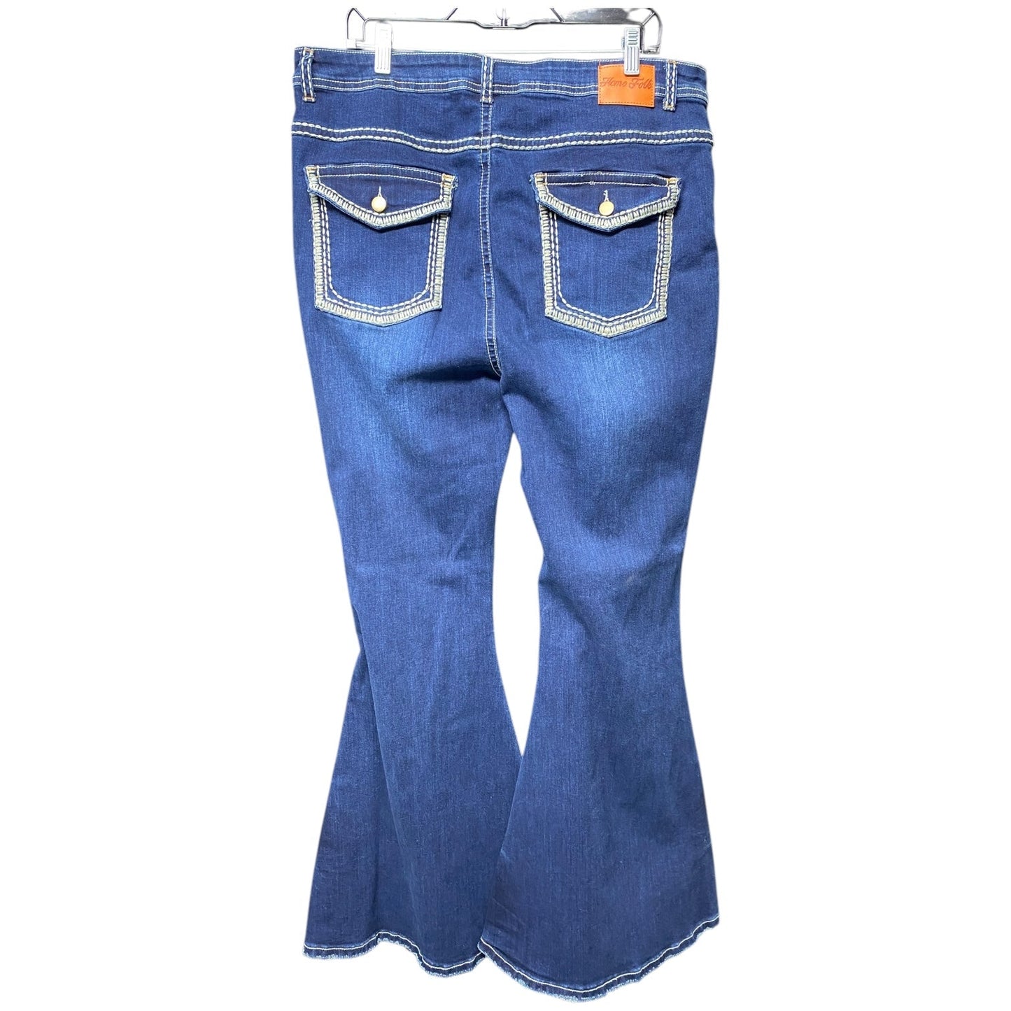 Jeans Flared By Clothes Mentor In Blue Denim, Size: 2x