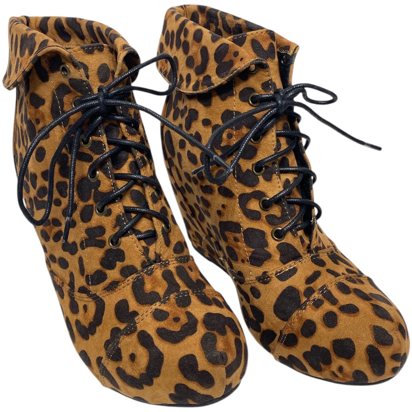 Shoes Heels Wedge By Bamboo In Animal Print, Size: 8.5