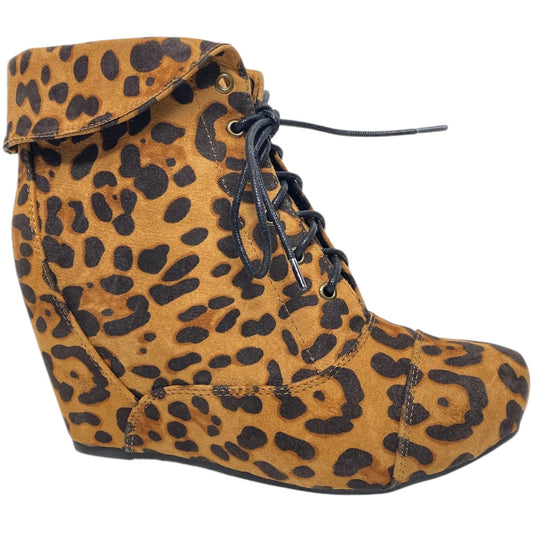 Shoes Heels Wedge By Bamboo In Animal Print, Size: 8.5