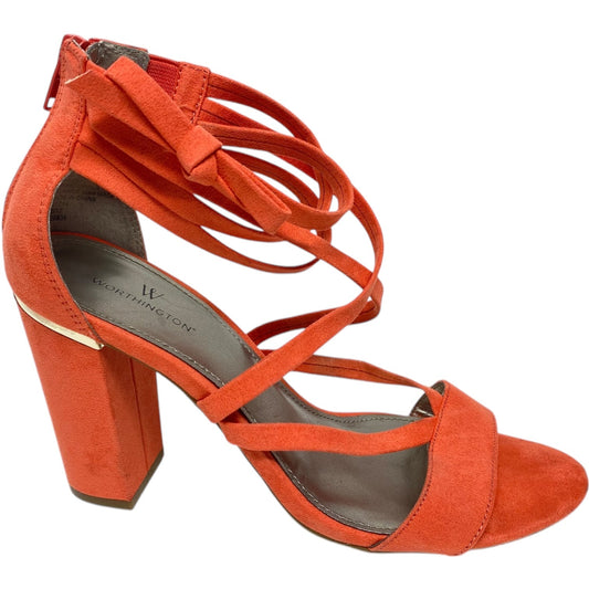 Shoes Heels Block By Worthington In Orange, Size: 6.5