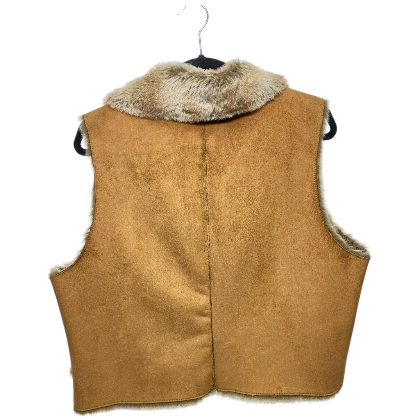 Vest Faux Fur & Sherpa By Faded Glory In Brown, Size: L