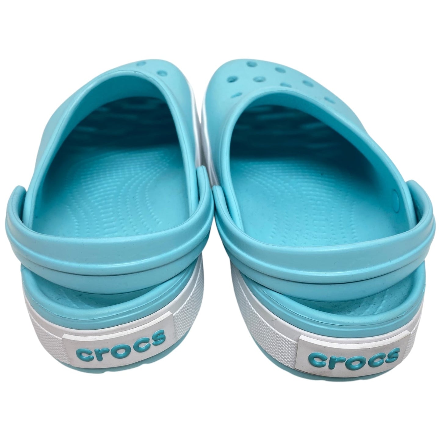 Shoes Flats By Crocs In Aqua, Size: 9