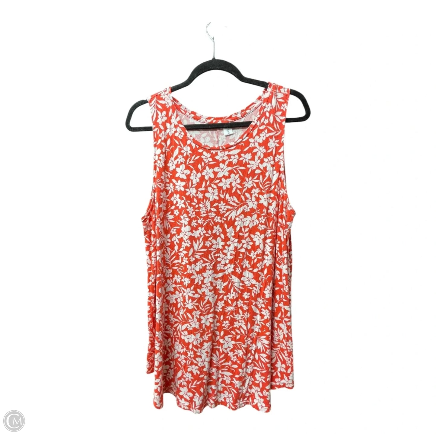 Top Sleeveless By Old Navy In Orange & White, Size: Xl