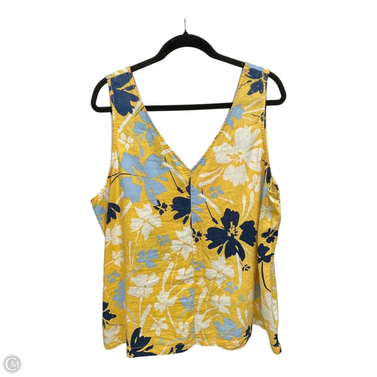 Top Sleeveless By Time And Tru In Floral Print, Size: Xl