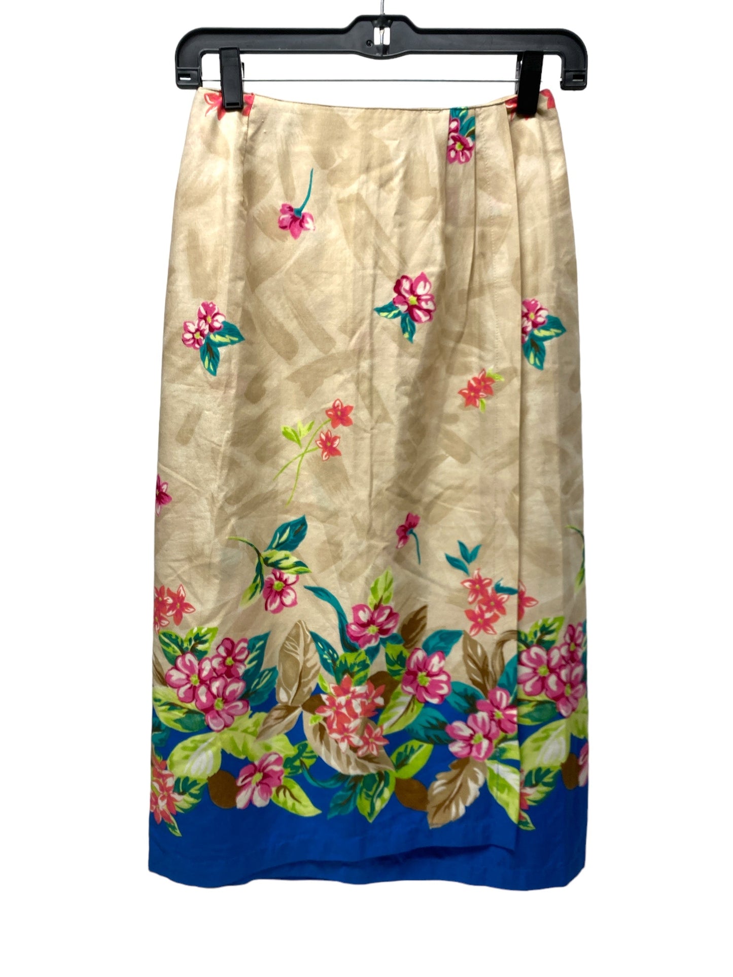 Floral Print Skirt Midi Clothes Mentor, Size 4