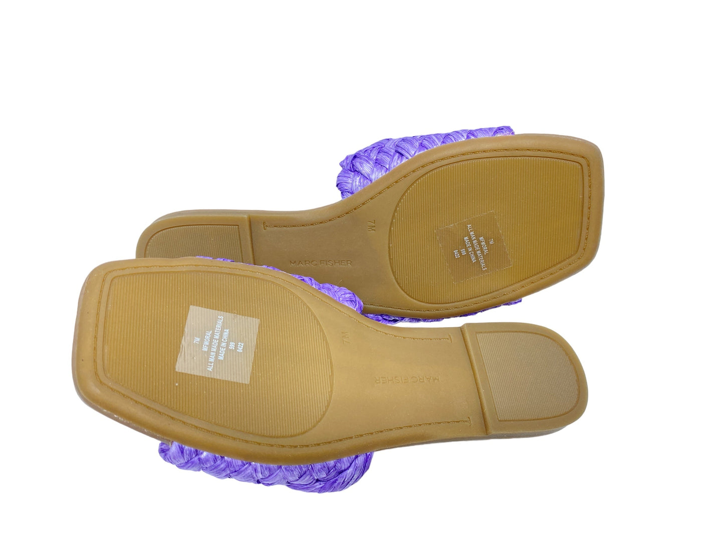 Purple Sandals Flats Marc Fisher, Size 7