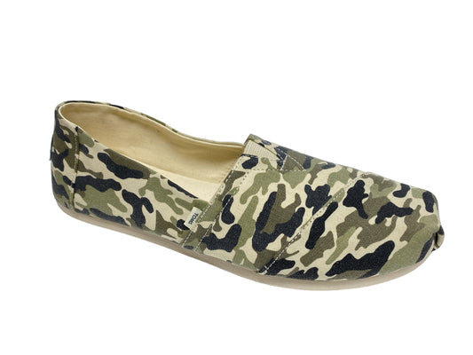 Camouflage Print Shoes Flats Toms, Size 11