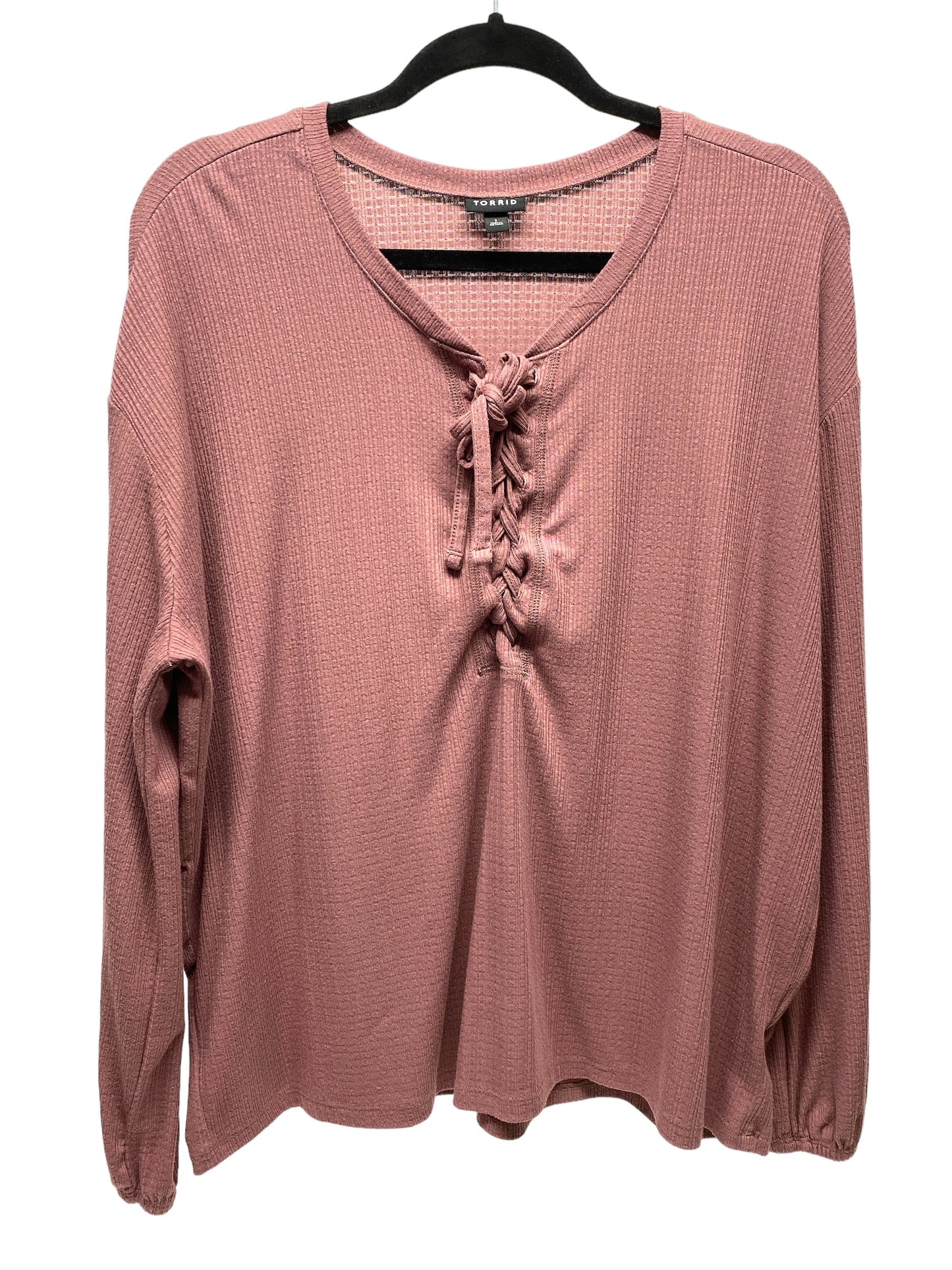 Top Long Sleeve By Torrid In Pink, Size: Xl