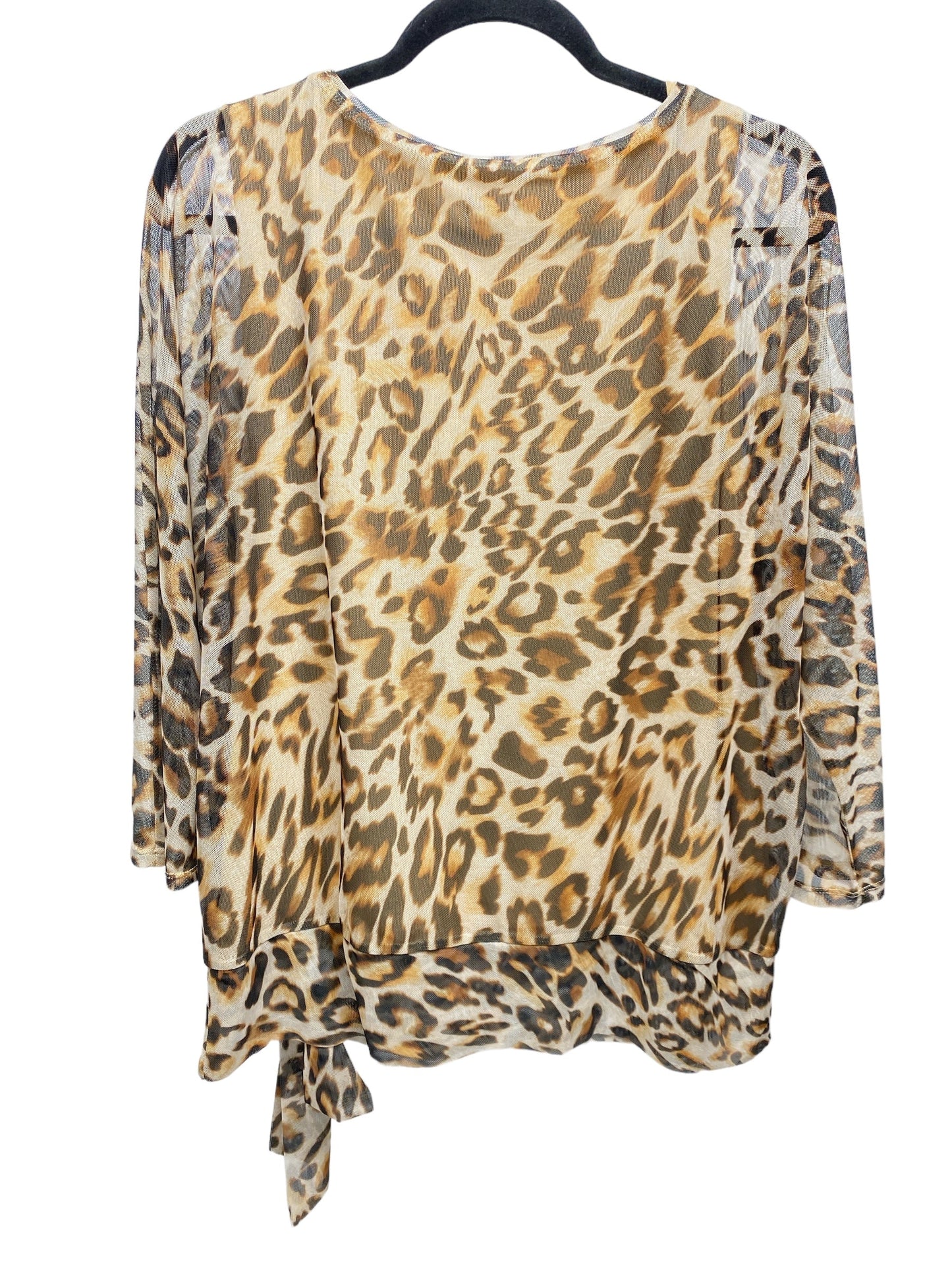 Top 3/4 Sleeve By Chicos In Animal Print, Size: L