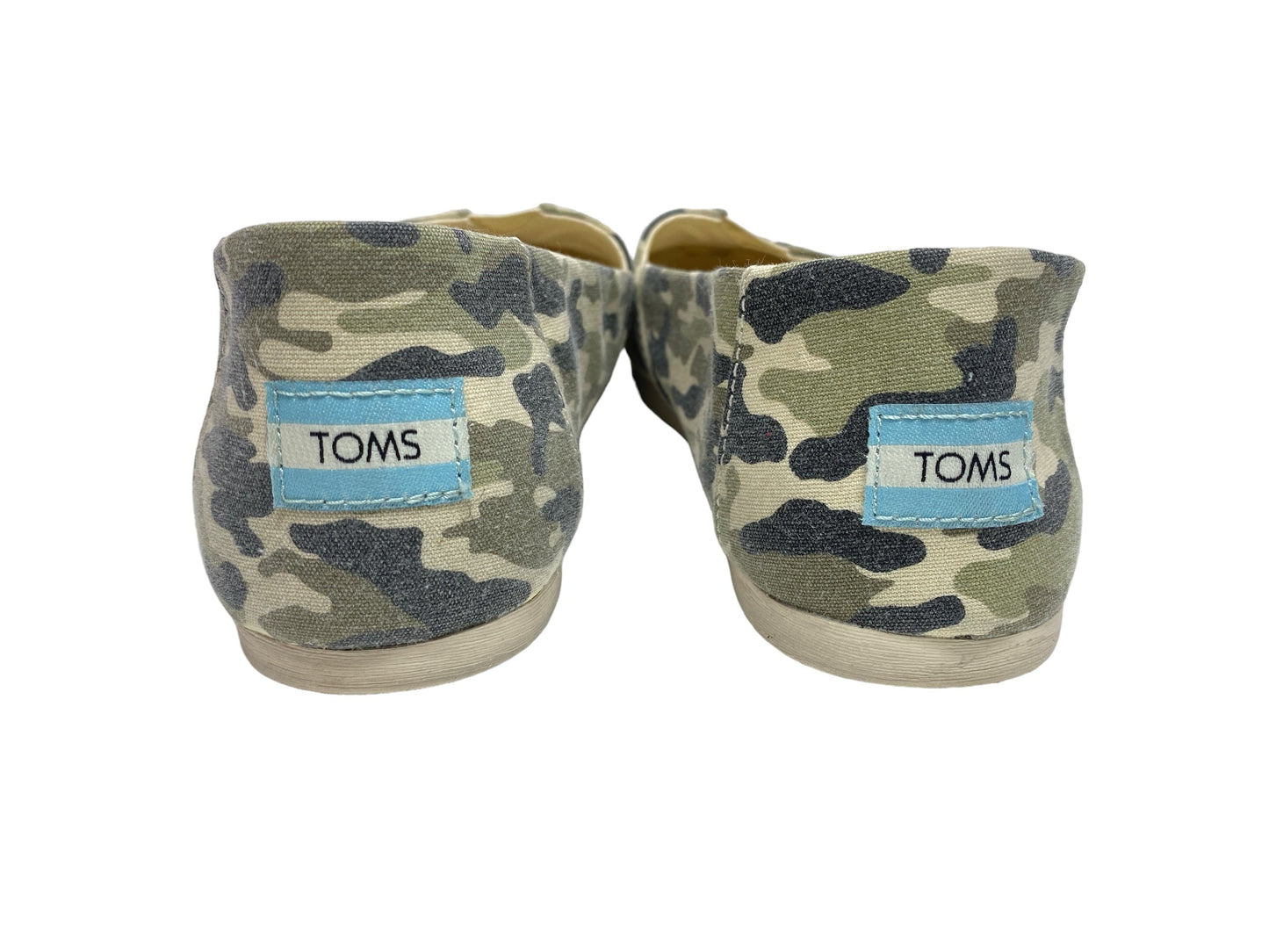 Camouflage Print Shoes Flats Toms, Size 10