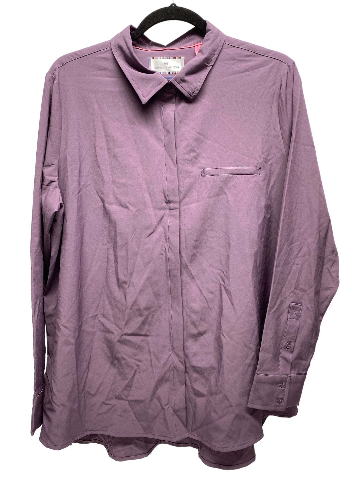 Top Long Sleeve By Clothes Mentor In Purple, Size: L