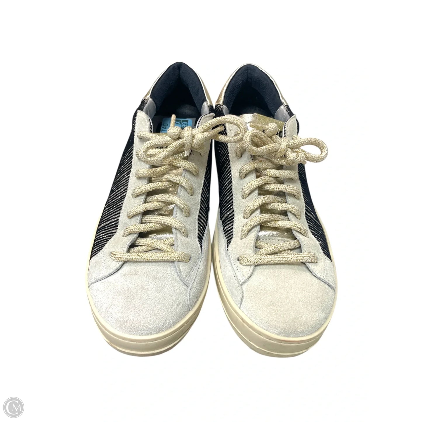 Shoes Sneakers By P448 In Black & Gold, Size: 7.5