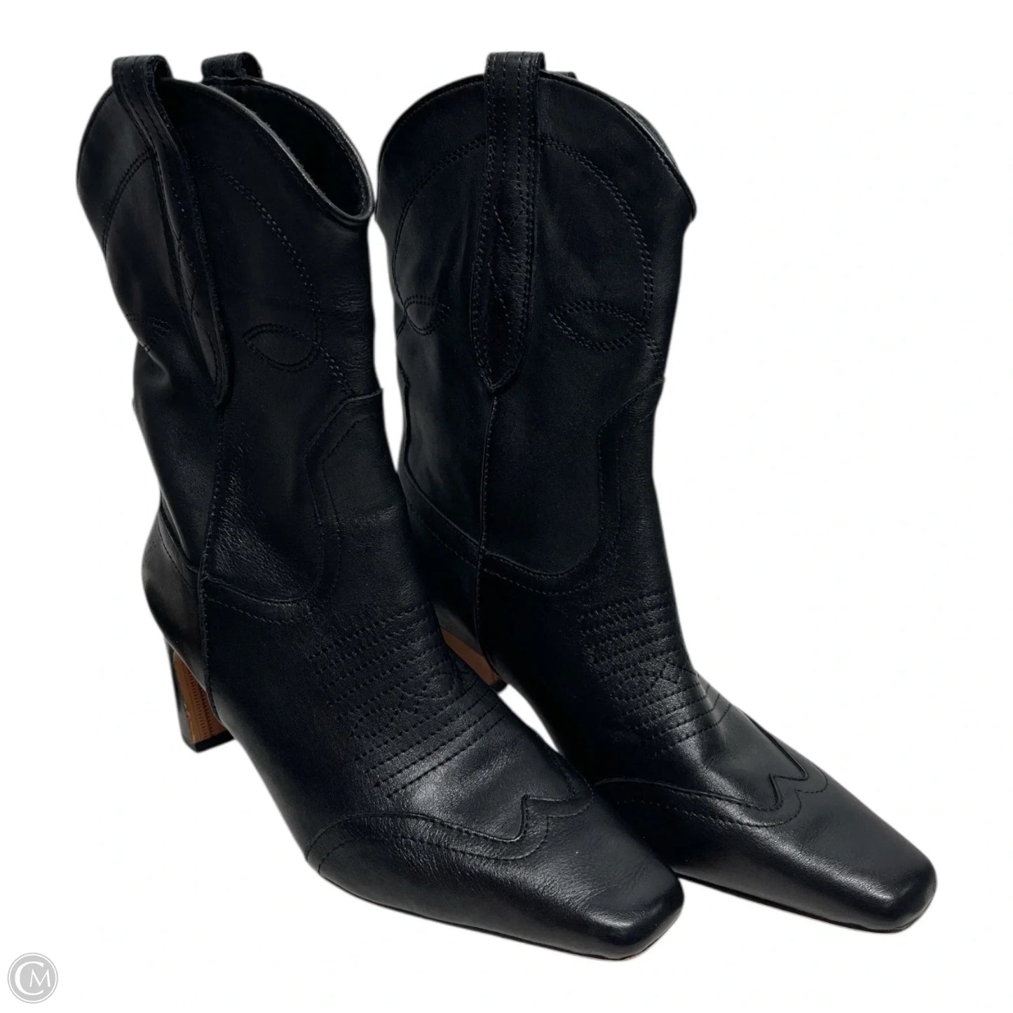 Boots Mid-calf Heels By Steve Madden In Black, Size: 8.5