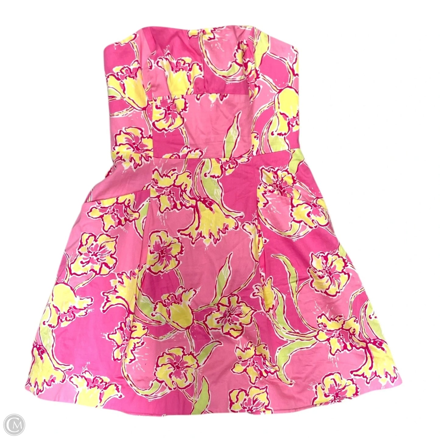Dress Designer By Lilly Pulitzer In Pink & Yellow, Size: 8