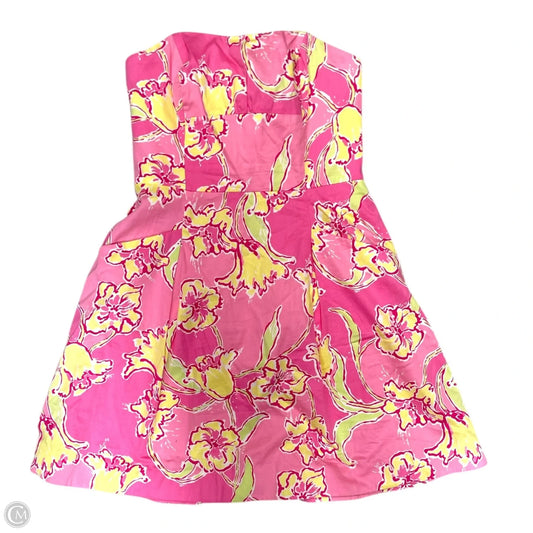 Dress Designer By Lilly Pulitzer In Pink & Yellow, Size: 8