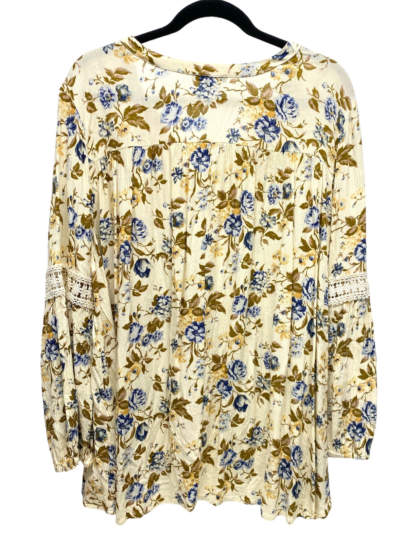 Top Long Sleeve By American Eagle In Floral Print, Size: L