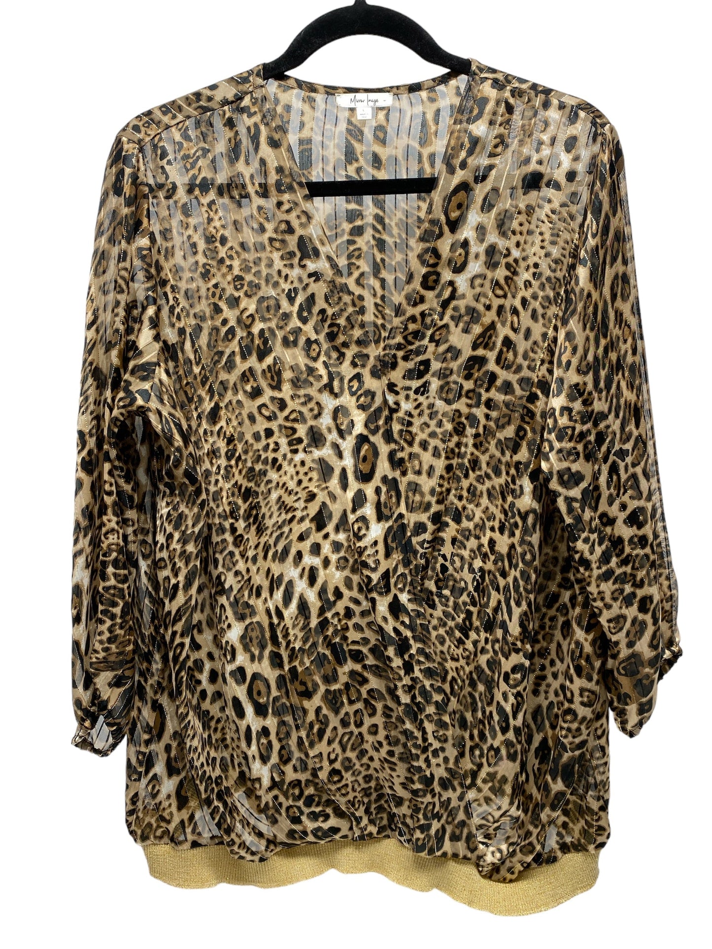 Top 3/4 Sleeve By Clothes Mentor In Animal Print, Size: L