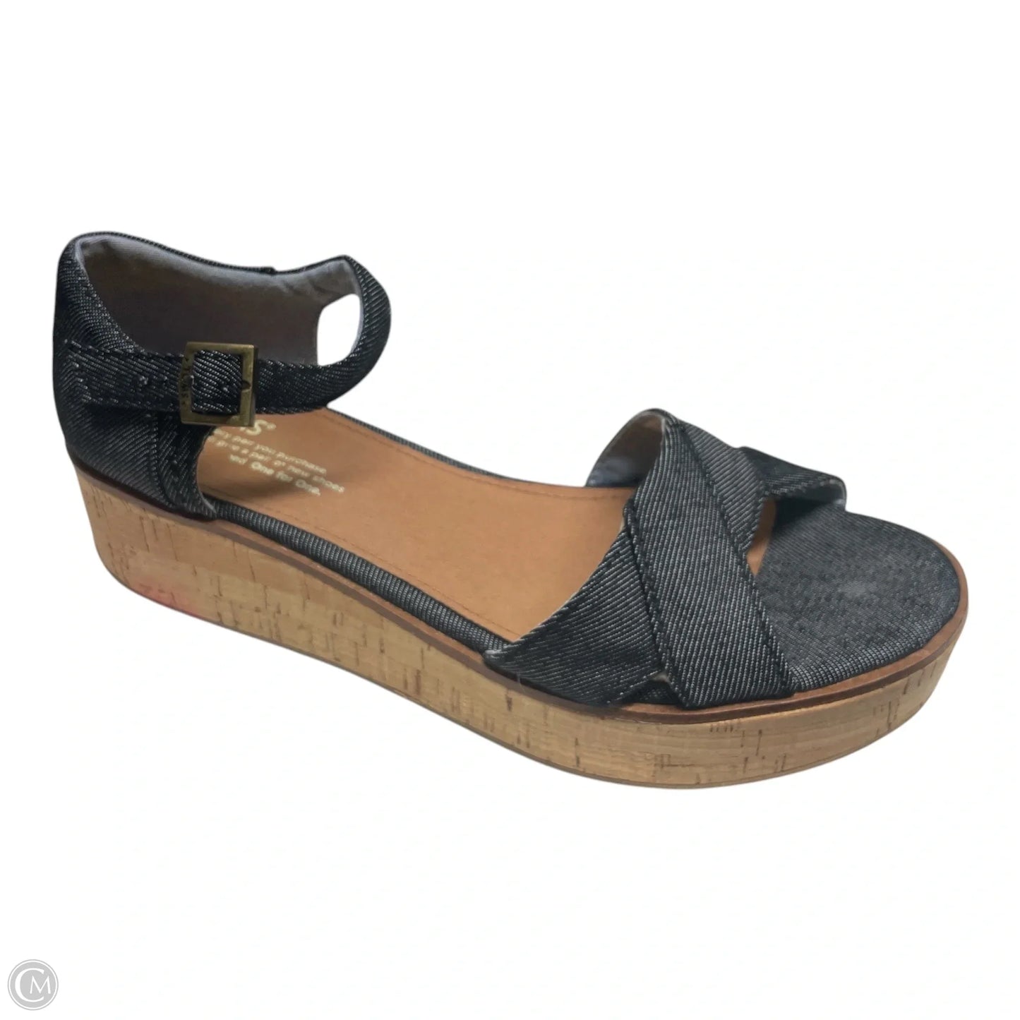 Sandals Heels Block By Toms In Navy, Size: 8.5
