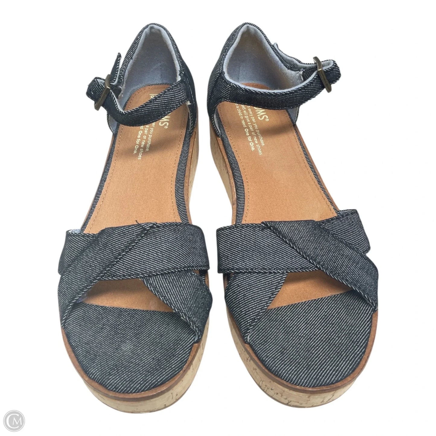 Sandals Heels Block By Toms In Navy, Size: 8.5