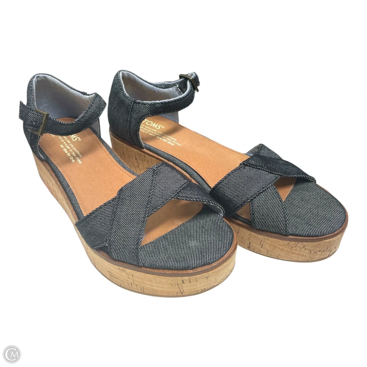 Sandals Heels Block By Toms In Navy, Size: 8.5