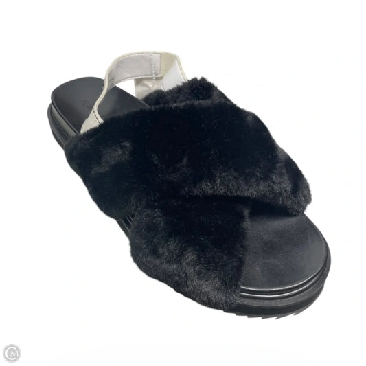 Slippers Designer By Karl Lagerfeld In Black & White, Size: 7
