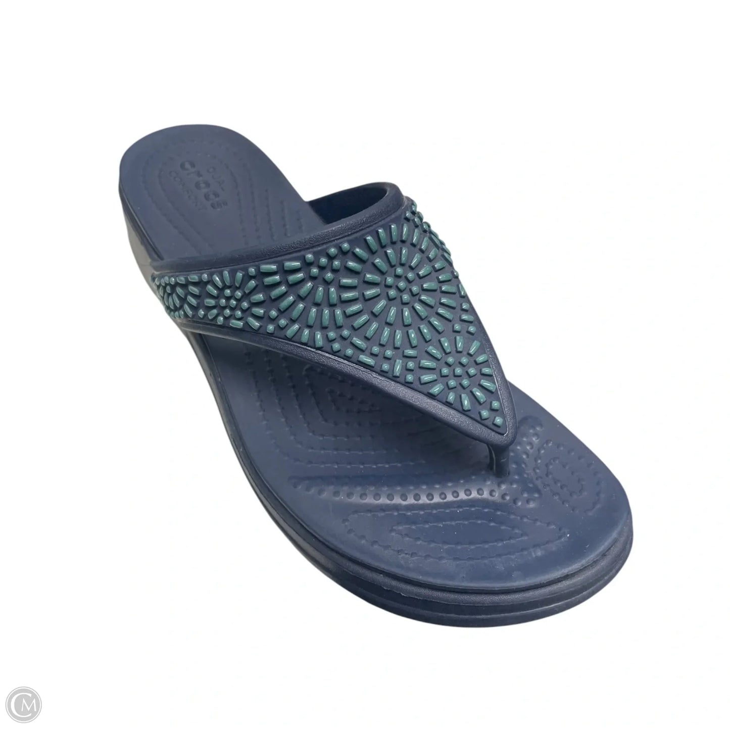 Sandals Flip Flops By Crocs In Navy, Size: 7