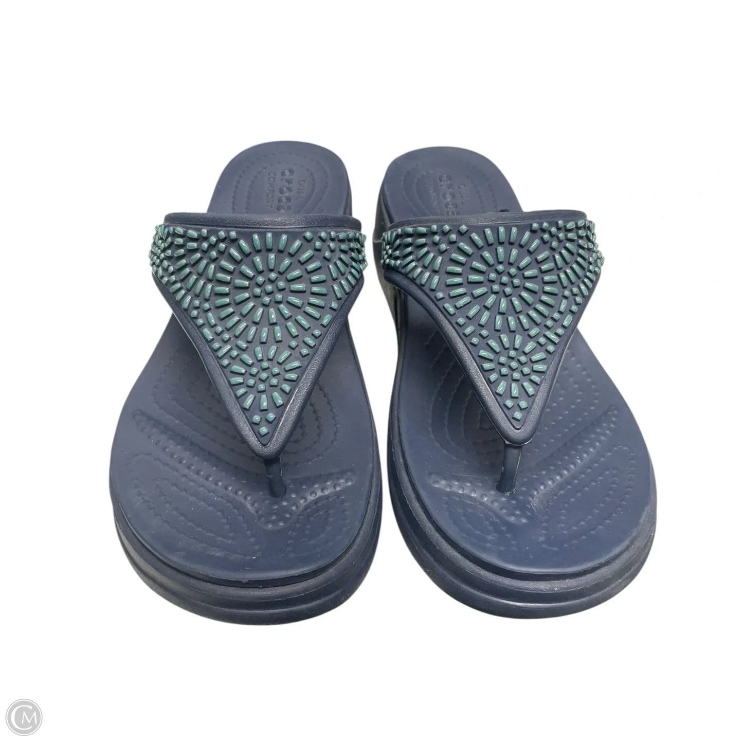 Sandals Flip Flops By Crocs In Navy, Size: 7