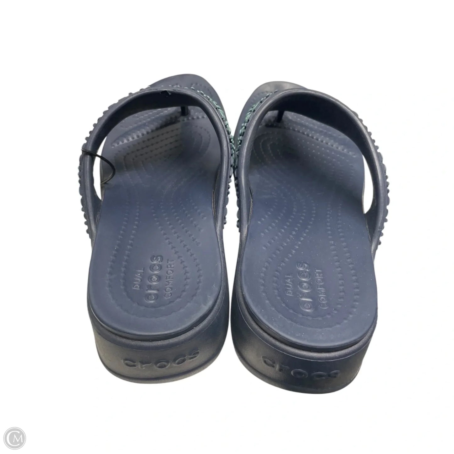 Sandals Flip Flops By Crocs In Navy, Size: 7