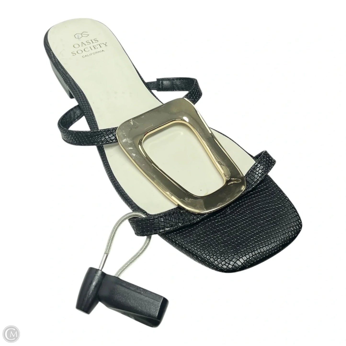 Sandals Flats By Oasis Society In Black & Gold, Size: 8.5