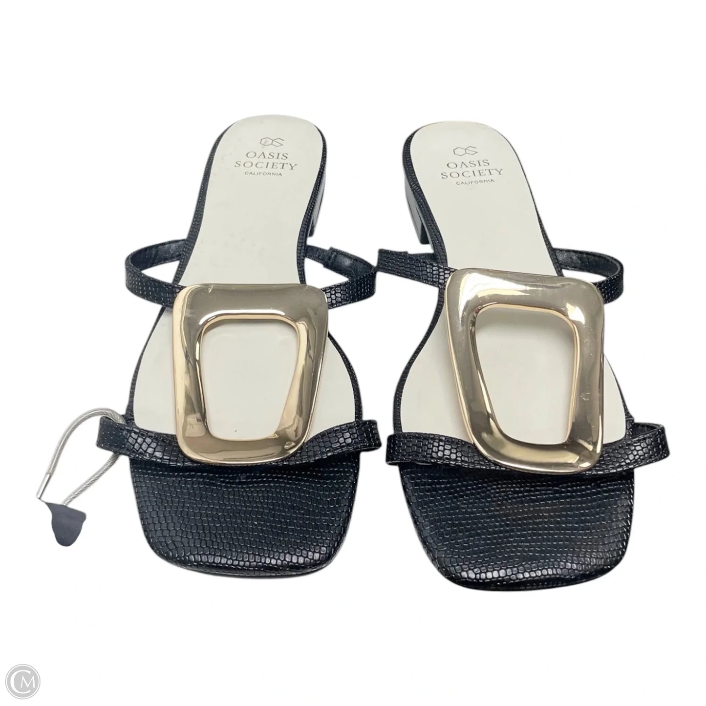 Sandals Flats By Oasis Society In Black & Gold, Size: 8.5