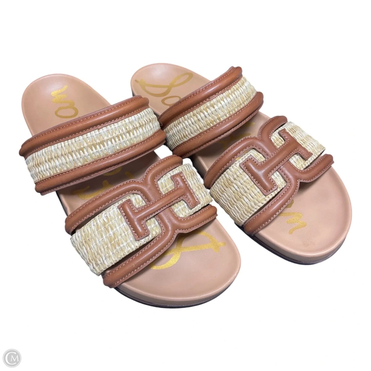 Sandals Flats By Sam Edelman In Brown & Tan, Size: 8