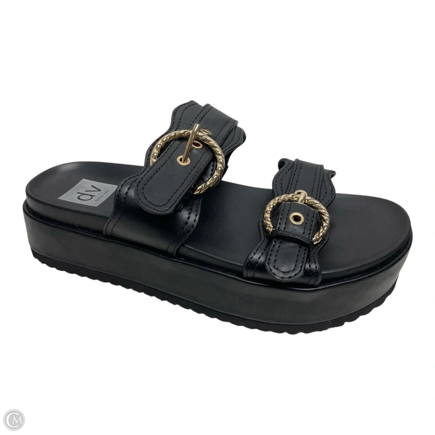 Sandals Flats By Dolce Vita In Black & Gold, Size: 7.5