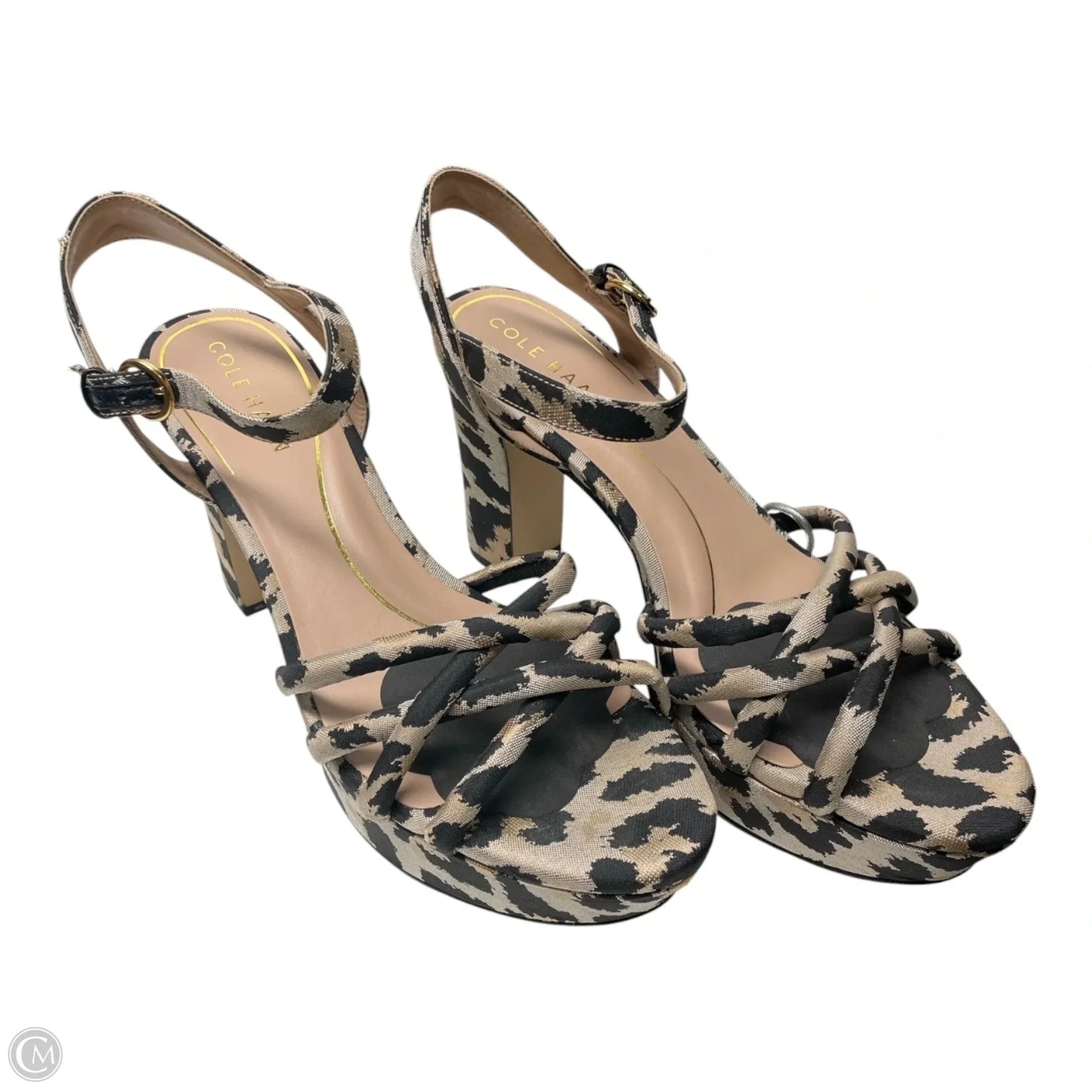Sandals Heels Block By Cole-haan In Leopard Print, Size: 7