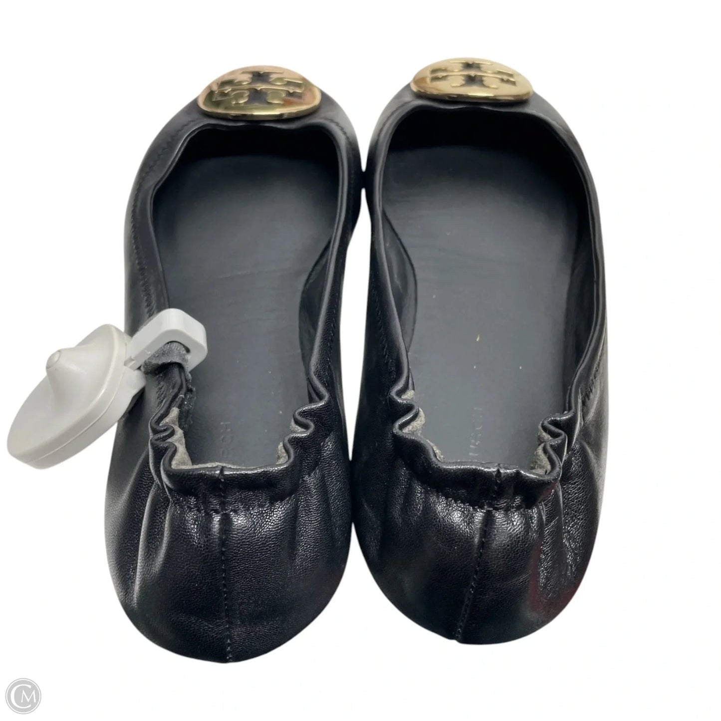 Shoes Designer By Tory Burch In Black & Gold, Size: 9