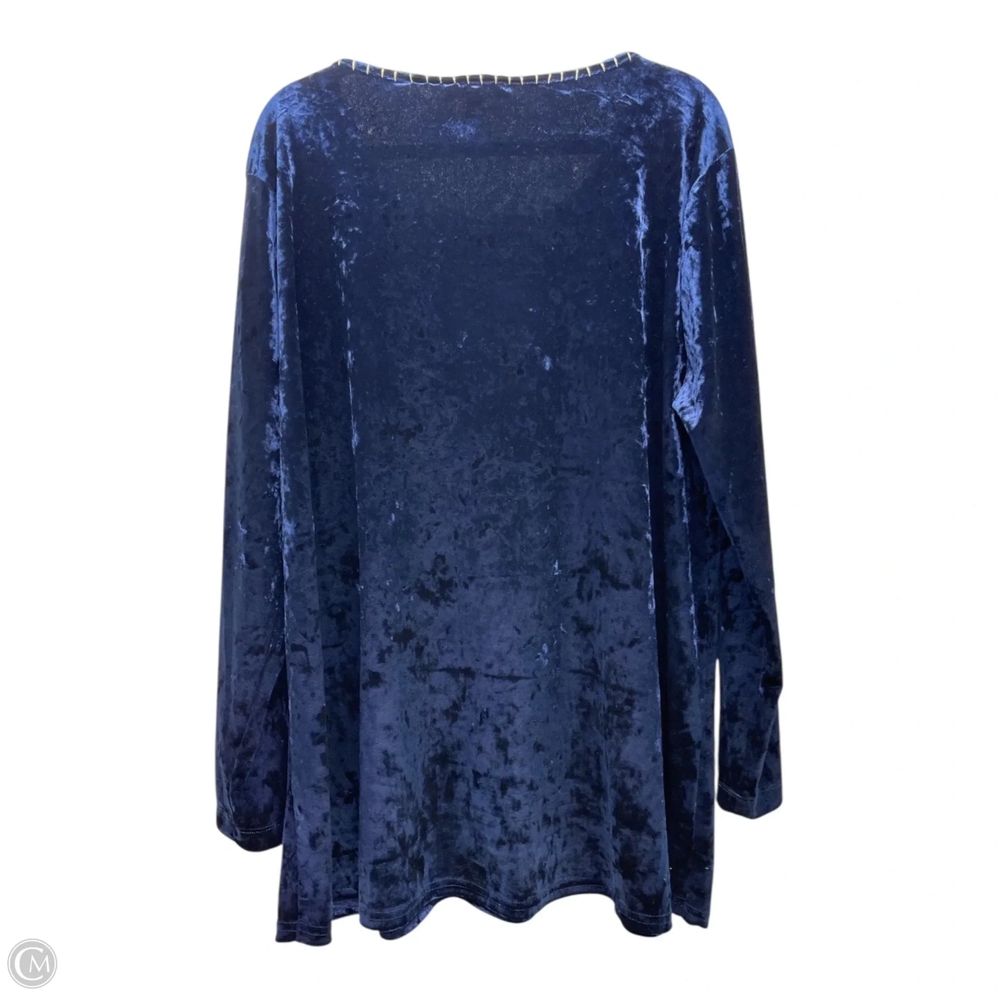 Top Long Sleeve By Andree By Unit In Blue, Size: 3x