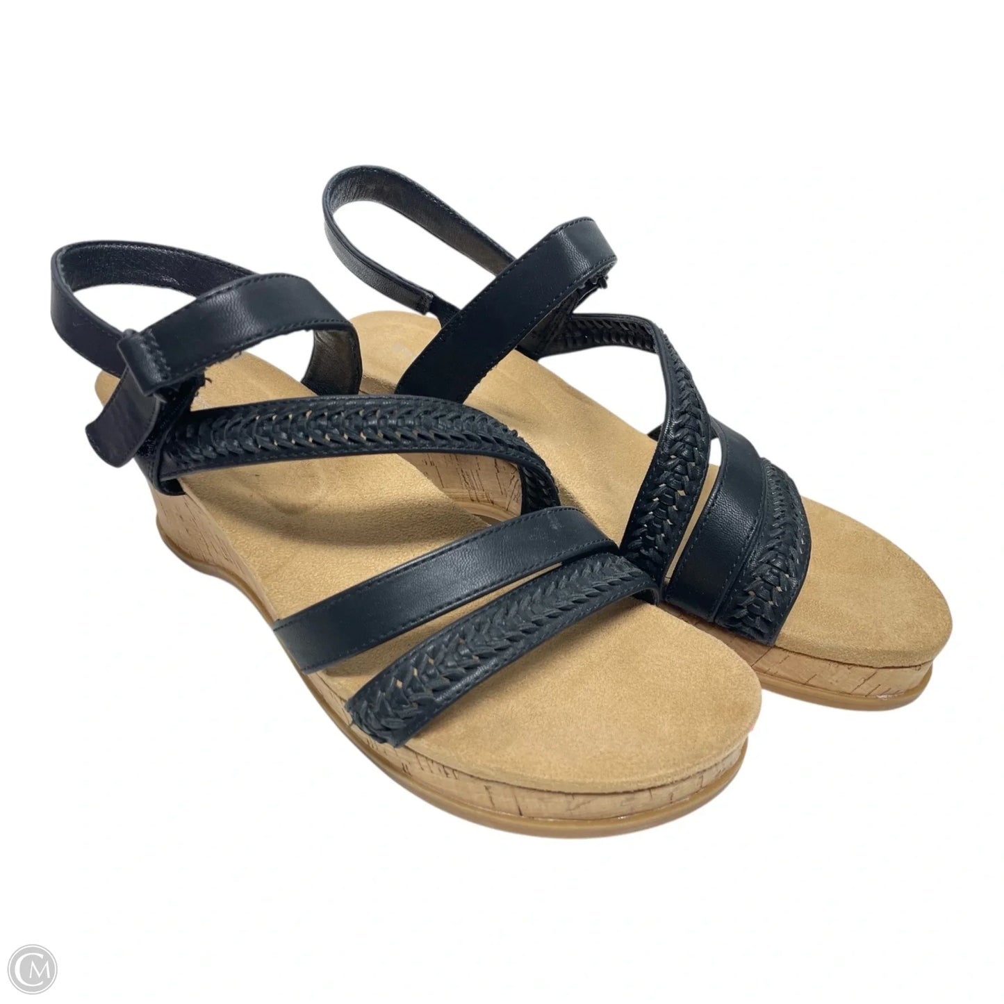 Sandals Flats By Bare Traps In Black & Brown, Size: 9.5