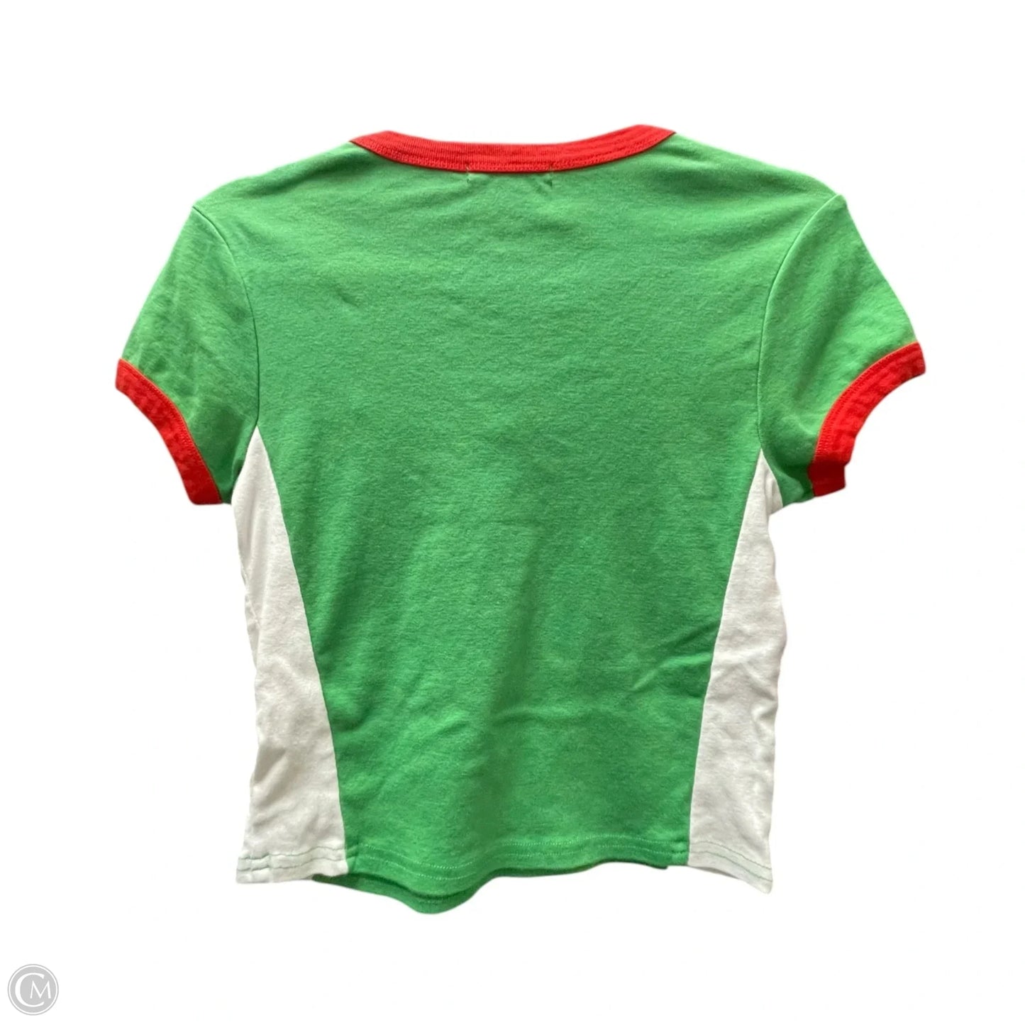 Top Short Sleeve By Forever 21 In Green & Red, Size: M