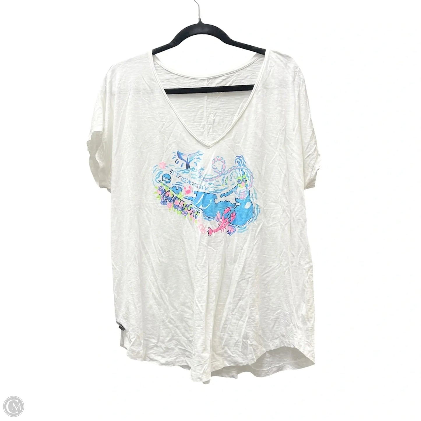 Top Short Sleeve By Lilly Pulitzer In White, Size: L