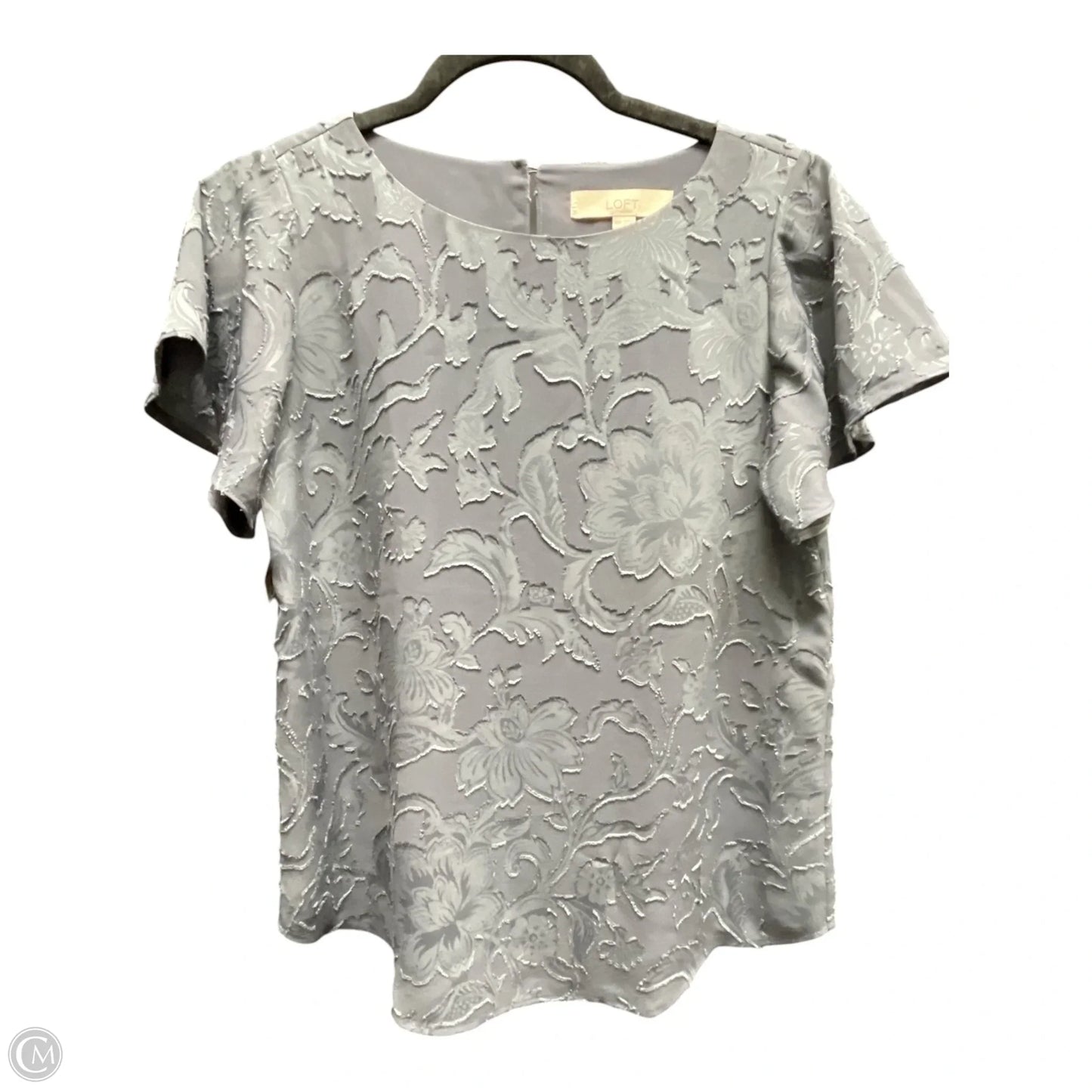 Top Short Sleeve By Loft In Grey, Size: Xs