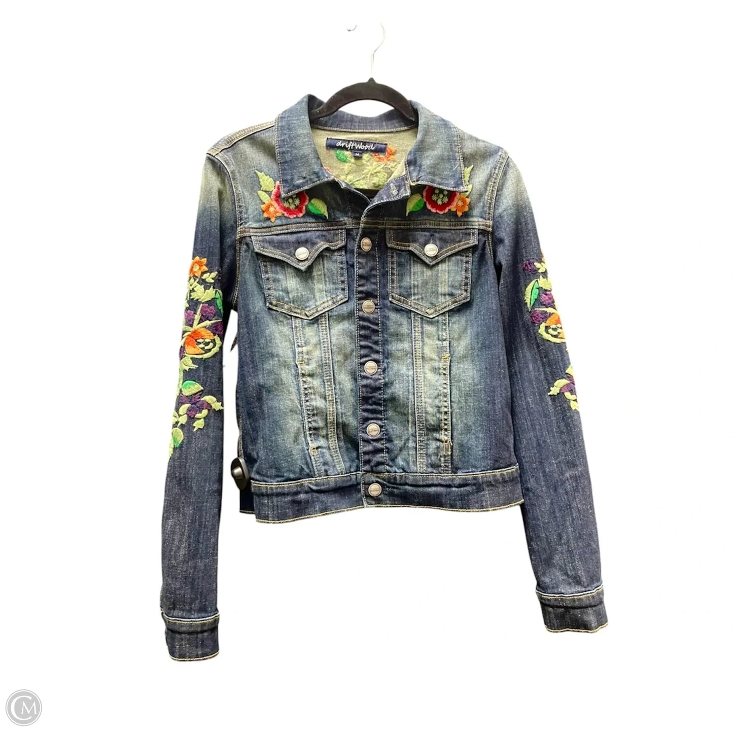 Jacket Denim By Driftwood In Floral Print, Size: M