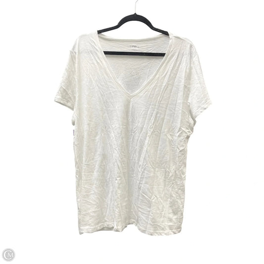 Top Short Sleeve Basic By Loft In White, Size: Xl