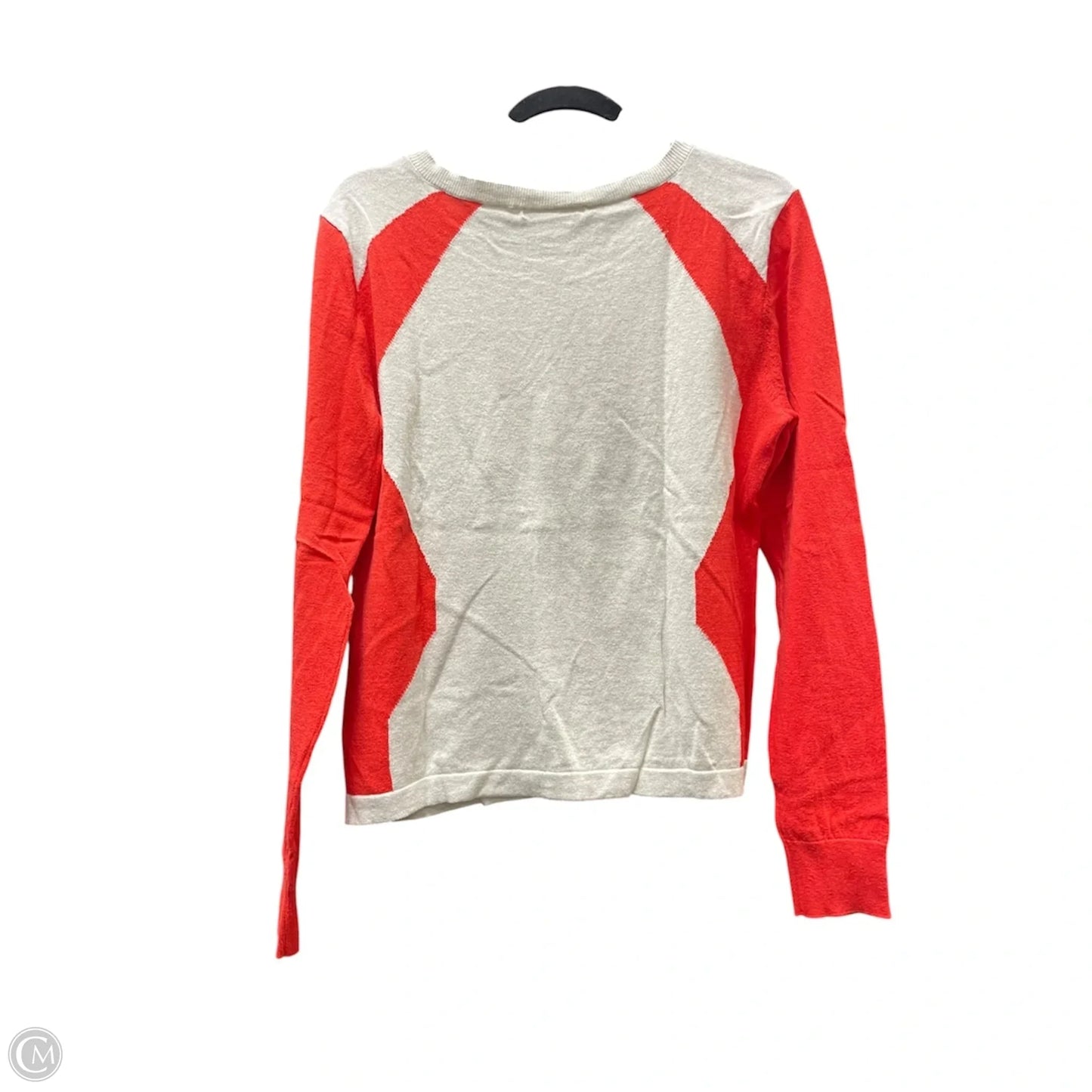 Sweater By Cabi In Grey & Red, Size: M